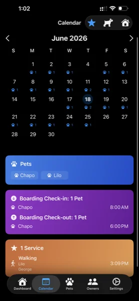 PawSitter calendar